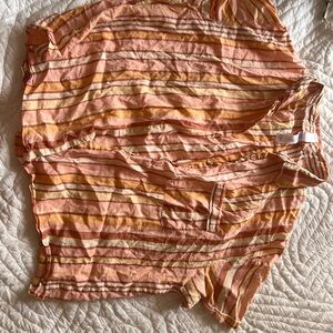 Stars Above Orange and Cream Striped Pajama Set